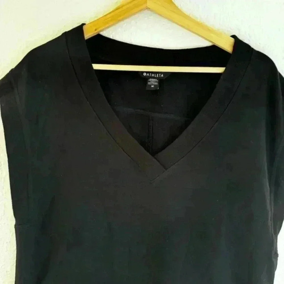 Athleta Retroterry V-Neck Sweatshirt Tee Vest - Picture 3 of 9